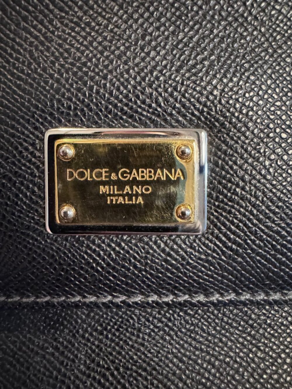 Dolce & Gabbana Black Leather Top Handle Shoulder Bag + COA - Picture 8 of 13
